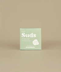 Green with white writing small square Fresh shampoo bar packaging