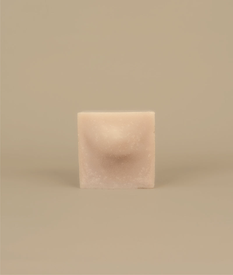 Small square naked pink floral silk conditioner bar